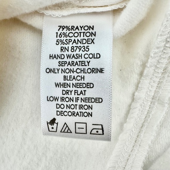 Susan Graver Fleece-Back Knit Top Size M Ivory Rhinestone Embellished Tunic NEW - Picture 7 of 11